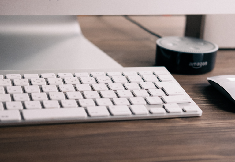 Amazon Echo Dot on a desk
