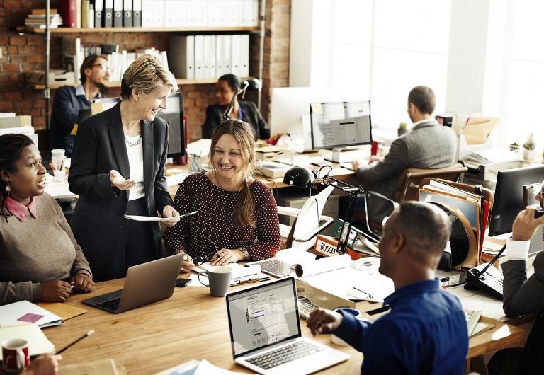 people working together in an office setting