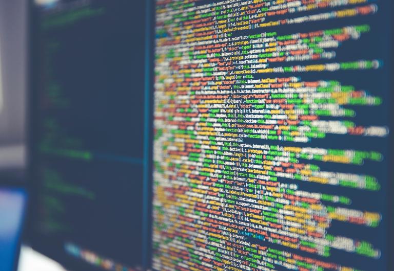 code on a computer monitor